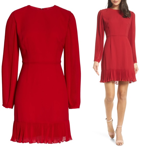 Chelsea28 Dresses & Skirts - Chelsea28 Pleat Sleeve & Ruffle Hem Dress